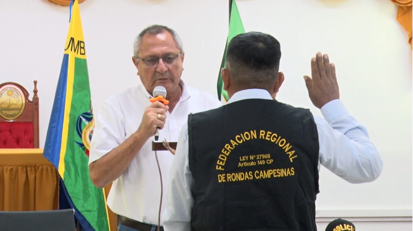 PRESIDENTE DE LA FEDERACIÓN REGIONAL DE RONDAS CAMPESINAS JURAMENTA COMO MIEMBRO DE CORESEC